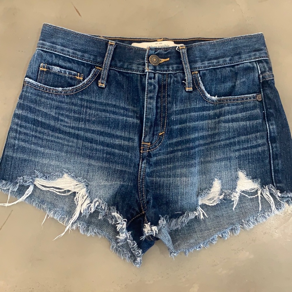 abercrombie denim cut-off shorts